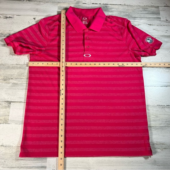 Oakley Men’s Pebble Beach Golf Links Pink Striped Polo Shirt Size 2XL - Picture 7 of 8
